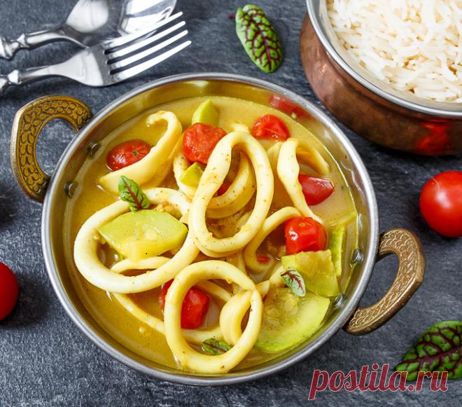 Рецепт Карри из кальмара с кабачками на Вкусном Блоге