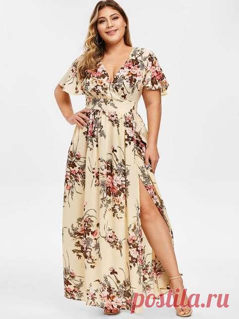 Длинные платья и сарафаны для полных девушек и женщин английского бренда DressLily лето 2019 (60 фото)