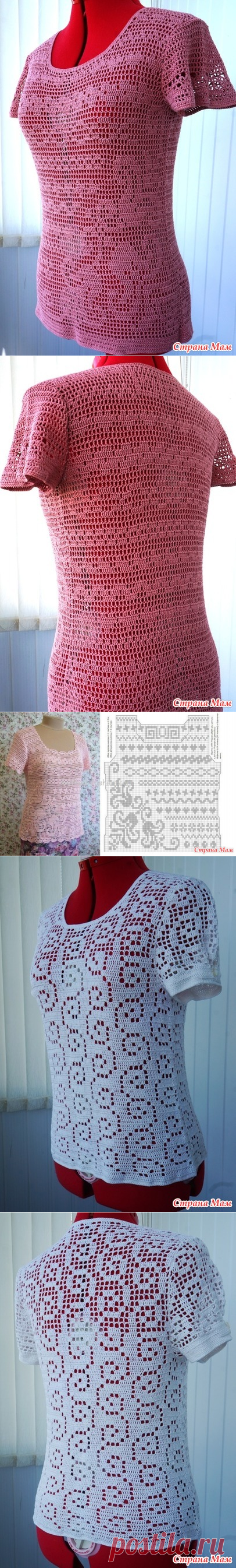 Летние майки и топы из хлопка и вискозного шёлка. - Вязание - Страна Мам