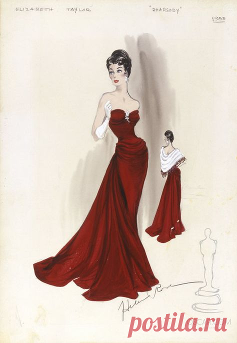 Fashion Illustration Vintage Hollywood Glamour Helen Rose