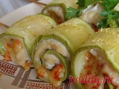 Кабачки запеченные. Рулетики из кабачков с курицей | Рецепты моей мамы