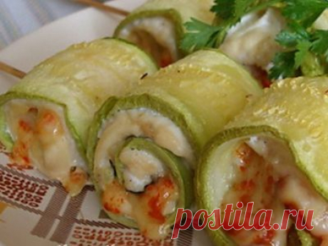 Кабачки запеченные. Рулетики из кабачков с курицей | Рецепты моей мамы