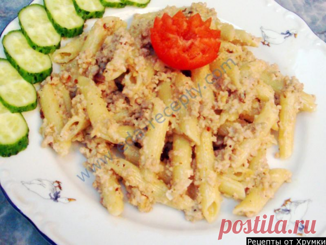 Макароны по флотски с фаршем.