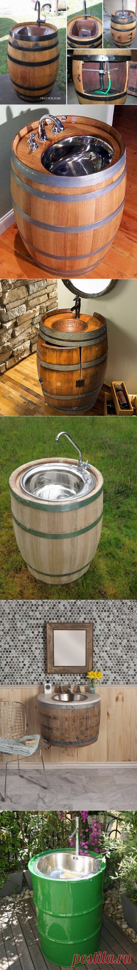 Из деревянной бочки