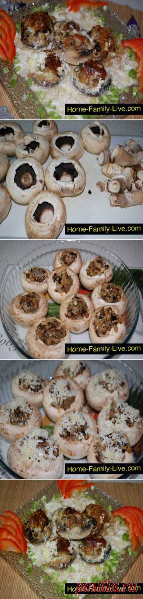 Фаршированные шампиньоны - пошаговый фоторецепт - грибы с баклажанами