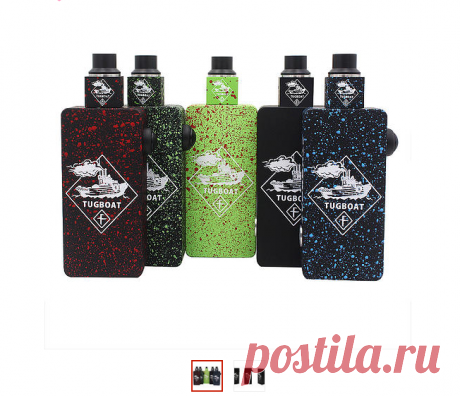 Vape shop TOS Интернет магазин в России | Прямоугольный бокс мод с белым логотипом бренда Tugboa.