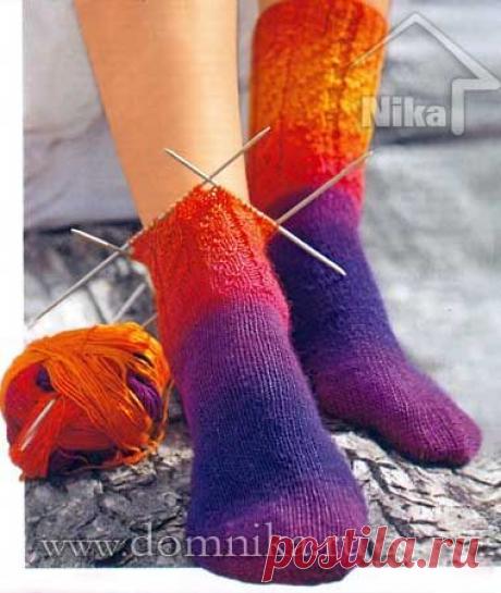 Как связать носки спицами от мыска