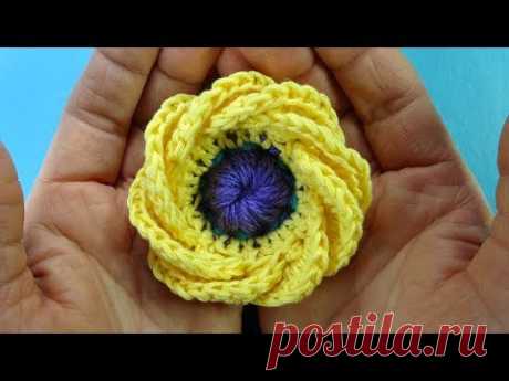 ЭКСКЛЮЗИВ Как связать кувшинку Вязаные цветы  How to Crochet flower  101