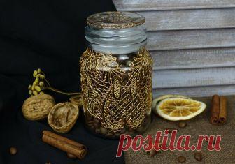 Роспись стеклянной банки в подарок 🎁 Металлическое кружево контурной пастой. | Творческая студия TAIR | Яндекс Дзен