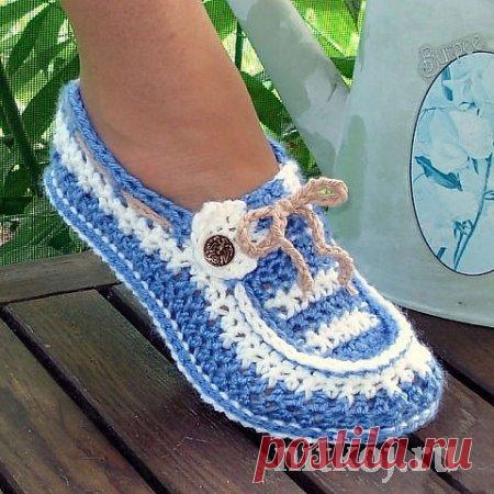 Тапочки крючком » Ниткой - вязаные вещи для вашего дома, вязание крючком, вязание спицами, схемы вязания