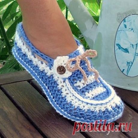 Тапочки крючком » Ниткой - вязаные вещи для вашего дома, вязание крючком, вязание спицами, схемы вязания