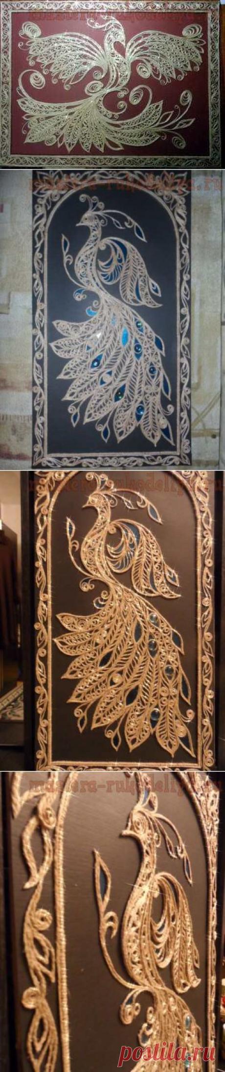 Мастера рукоделия - рукоделие для дома. Бесплатные мастер-классы, фото и видео уроки - Мастер-класс по филиграни из джутового шнура: Жар Птица и Павлин