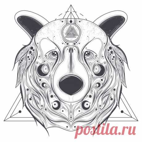 Медведь с орнаментальной головой с векторным рисунком вектора valknut Более миллиона свободных векторов, PSD, фотографии и бесплатные иконки. Эксклюзивные халявы и все графические ресурсы, которые необходимые для ваших проектов