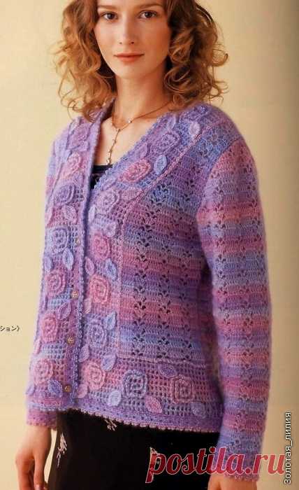 Жакет с оригинальной отделкой крючком