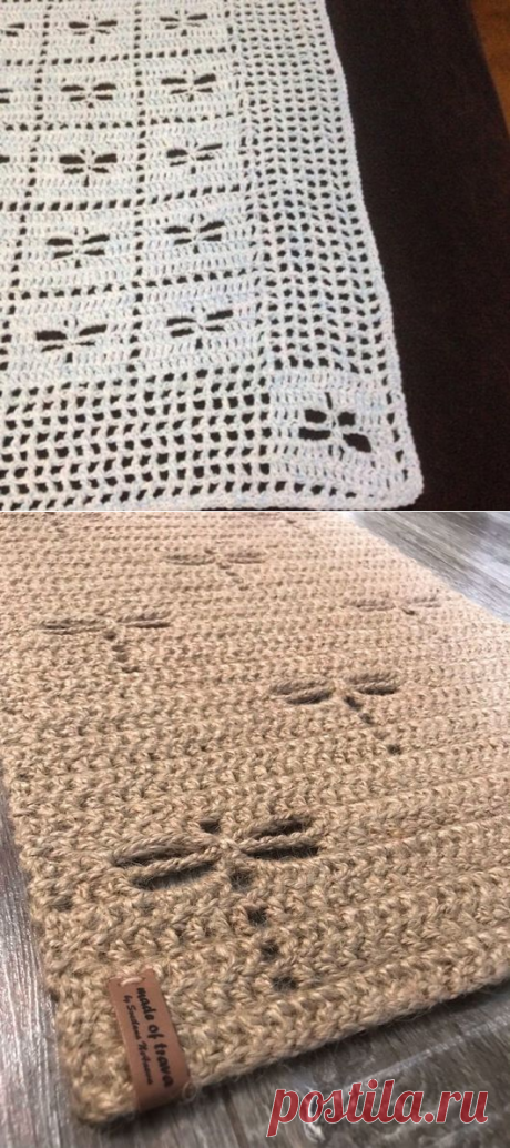 Узор "Стрекоза" крючком. Схема. / knittingideas.ru