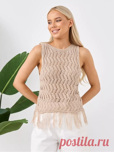 Запись на стене Топ с узором в виде зигзагов, схемаРаппорт узора - 6 петель и 20 рядов. В изнаночных рядах все петли вяжутся изнаночными