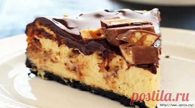 Чизкейк «Сникерс» без выпечки! 🍰