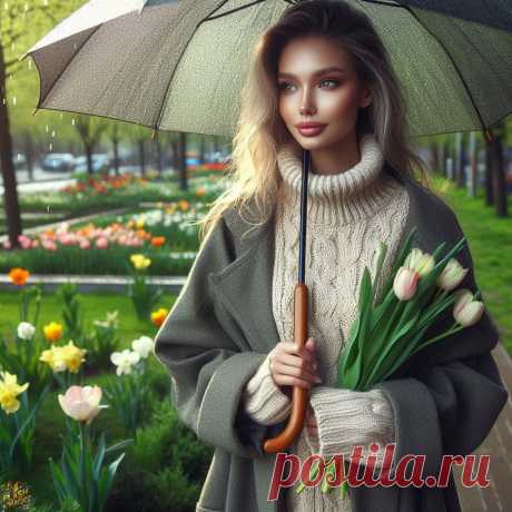 Весенний дождь. Тема "Женщина и природа. ART by Flash Magic