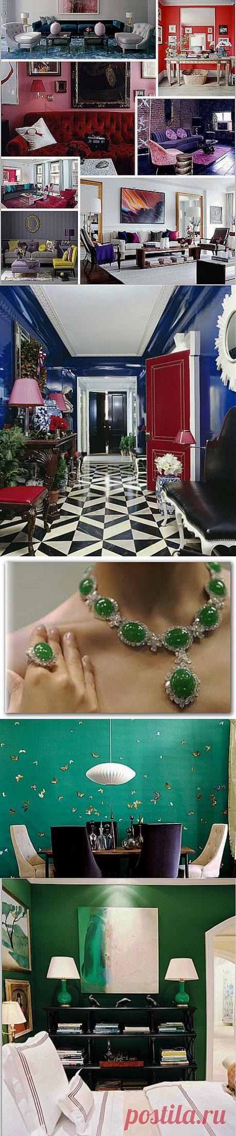 Цвет драгоценных камней в интерьере