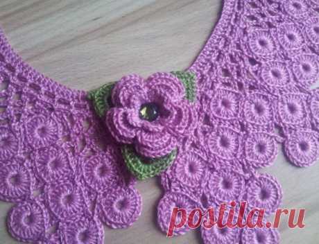 Воротник Павлиний хвост крючком