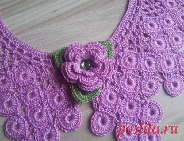 Воротник Павлиний хвост крючком