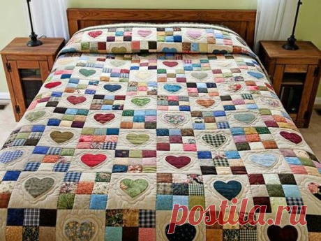 Пэчворк с сердечками — Сделай сам, идеи для творчества - DIY Ideas