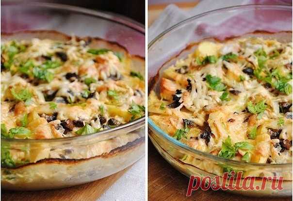 Картофельный гратен с курицей и грибами рецепт – европейская кухня: основные блюда. «Еда»