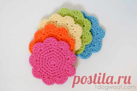 Цветок Подстаканники Pattern - одна собака Гав