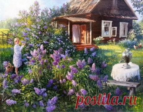 Ах, как хочется домик. И садик в сирени.
Чтоб по блюдечку яблоком двигалось время.
Чтобы ветер неспешно ловил занавески,
И луна за окном золотою подвеской.
Утром солнце встречать и с рекой целоваться,
И любить и мечтать. Ничего не бояться.
Не суетиться и зря не спешить,
А в согласьи с душою
Каждый день свой прожить.