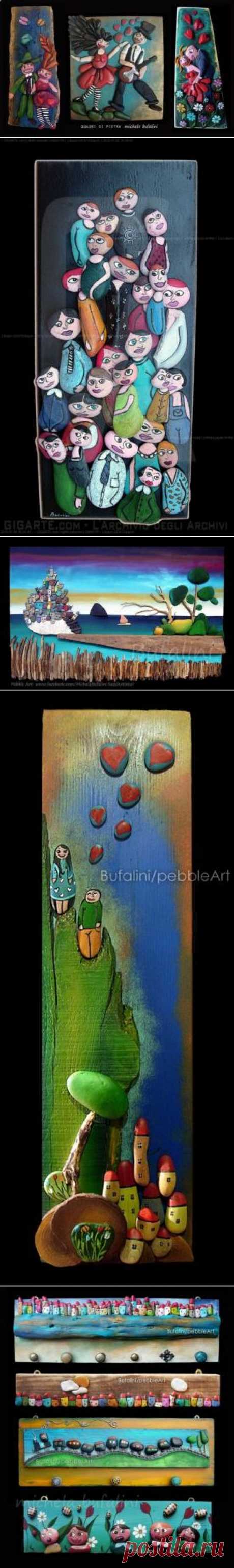 Замечательные картины из камней от Michela Bufalini.