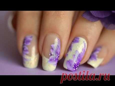 Nail ART fast&amp;easy french manicure flower