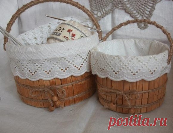 Идея: делаем из подручных материалов корзинку для рукоделия  #рукоделие #корзинкадлярукоделия #пасхальнаякорзина