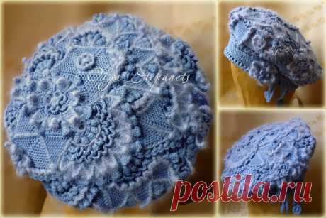 Голубая шапочка-фриформ - Ярмарка Мастеров - ручная работа, handmade