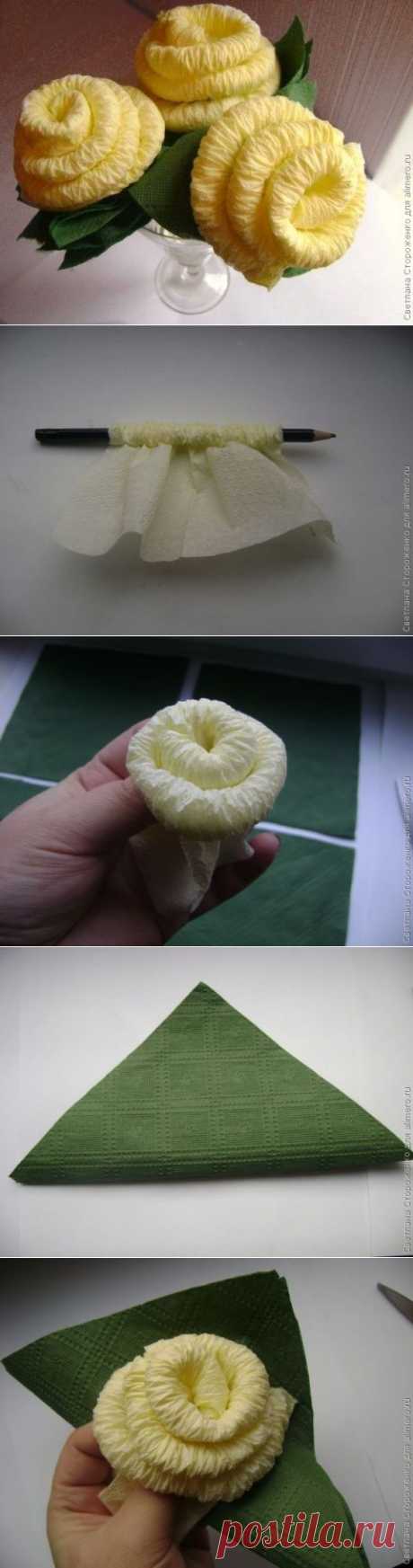 розы из салфеток