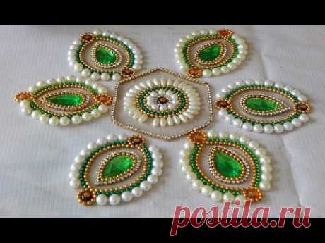 How to Make rearrangeable kundan Rangoli (hexagon flower)