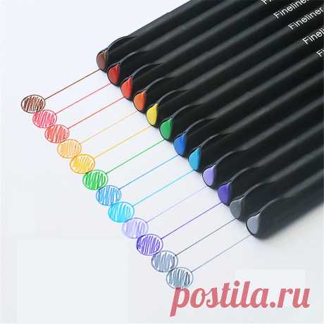 Haocai hc067 fineliner color pen set 36/48/60/100 colors pen set color needle pen art painting watercolor pen for children Sale - Banggood.com