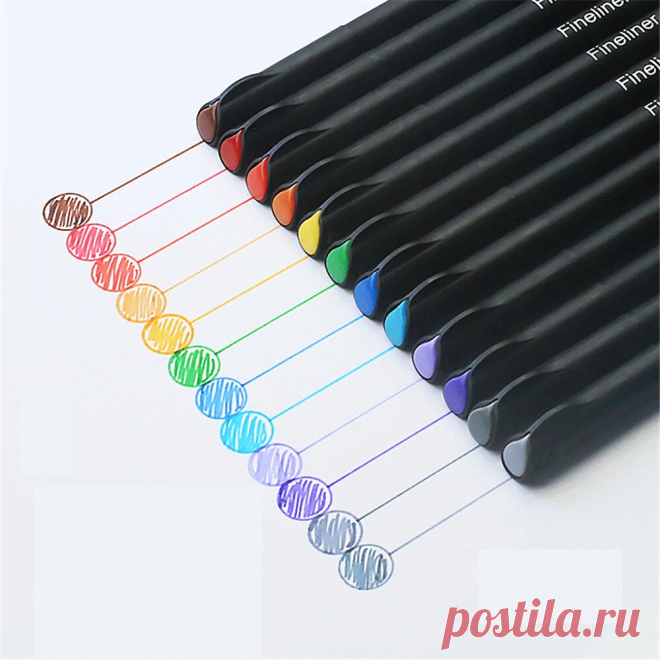 Haocai hc067 fineliner color pen set 36/48/60/100 colors pen set color needle pen art painting watercolor pen for children Sale - Banggood.com