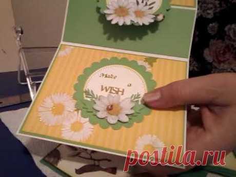 №108.Скрапбукинг для начинающих.МК.Открытка  весенняя