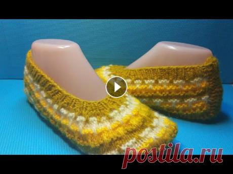 #591 ТРЕХЦВЕТНЫЕ ТАПОЧКИ, СВЯЗАННЫЕ СВЕРХУ С БЕСШОВНОЙ ПОДОШВОЙ . МАСТЕР КЛАСС. #591 ТРЕХЦВЕТНЫЕ ТАПОЧКИ, СВЯЗАННЫЕ СВЕРХУ С БЕСШОВНОЙ ПОДОШВОЙ . МАСТЕР КЛАСС....