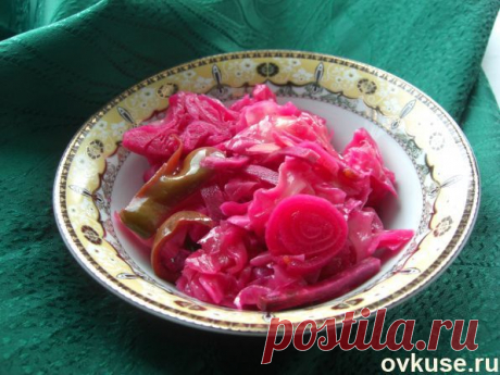 Быстро маринованная капустка со свеклой