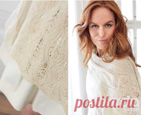 Ажурный палантин - схема вязания спицами. Вяжем Палантины на Verena.ru