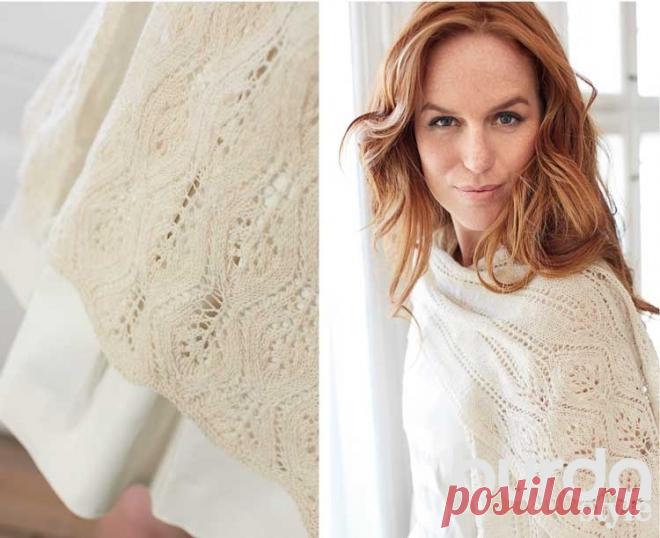Ажурный палантин - схема вязания спицами. Вяжем Палантины на Verena.ru
