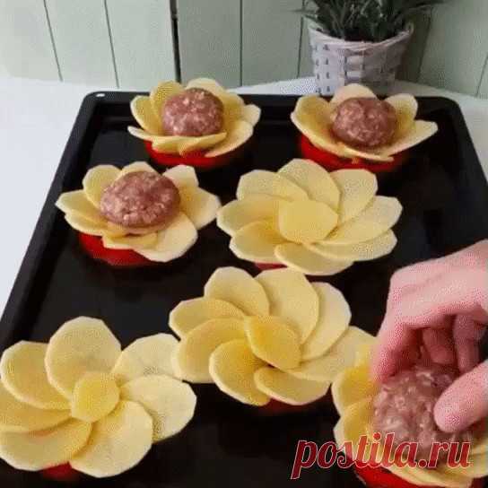 Картошку можно приготовить красиво и оригинально.
