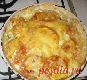 Тушеное мясо под сыром