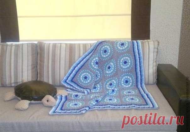 Плед из квадратных мотивов