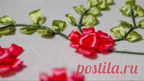 Embroidery Tutorial | Ribbon Flower Design | HandiWorks #41