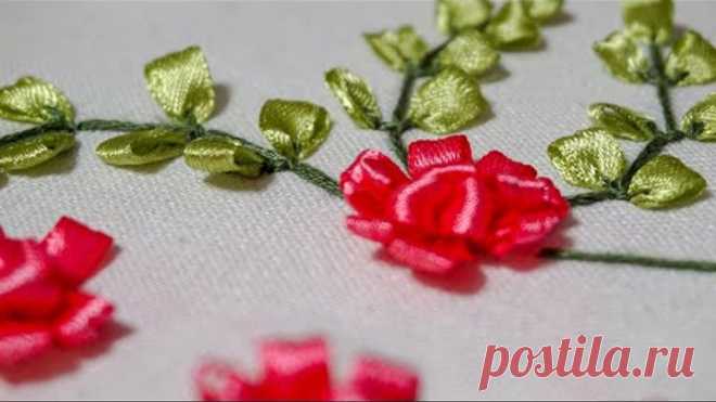 Embroidery Tutorial | Ribbon Flower Design | HandiWorks #41