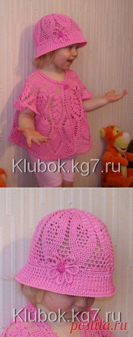 Шляпка и болеро для девочки,крючком | Клубок