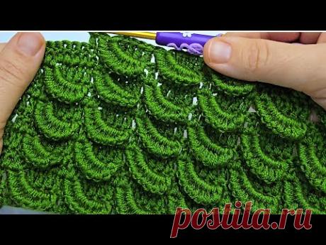 Все🧶💚, кто увидел эту потрясающую технику вязания крючком, были поражены | Быстро, 2 ряда.