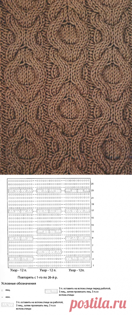 Аранское вязание: узор спицами 6 - пчелиные соты и подкова. Описание + схемы/Узоры спицами/Вязание/Статьи / Шитье, вязание, рукоделие, бисероплетение